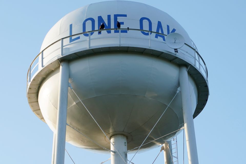 Lone oak water tower